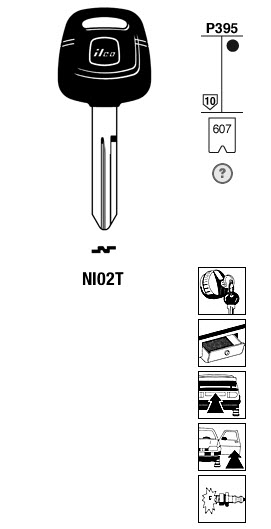 Afbeelding van Silca Transpondersleutel brass NI02T