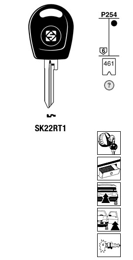 Afbeelding van Silca Transpondersleutel brass SK22RT1