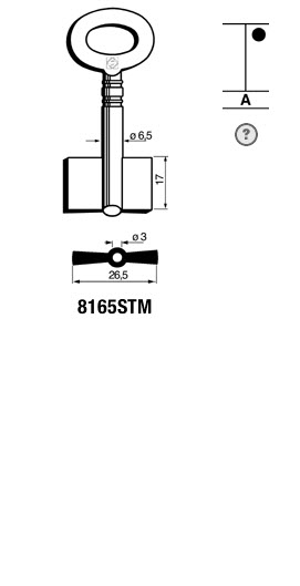 Afbeelding van Silca Dubbelbaardsleutel ijzer 8165STM