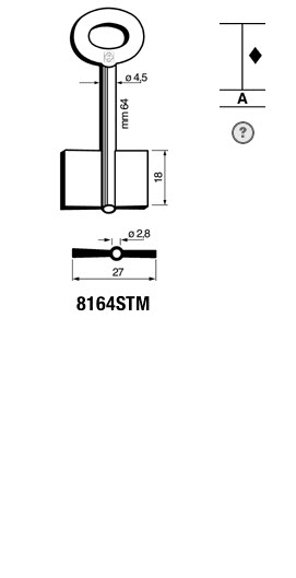 Afbeelding van Silca Dubbelbaardsleutel ijzer 8164STM