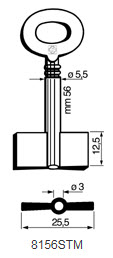 Afbeelding van Silca Dubbelbaardsleutel ijzer 8156STM