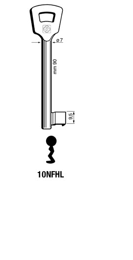 Afbeelding van Silca Klaviersleutel ijzer 10NFHL (106N)