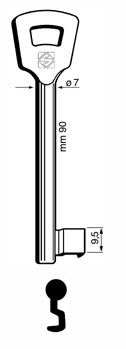 Afbeelding van Silca Klaviersleutel ijzer 2NFHL (106N)