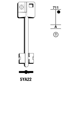 Afbeelding van Silca Klaviersleutel brass 5YA22