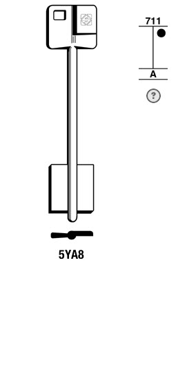 Afbeelding van Silca Klaviersleutel brass 5YA8