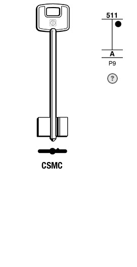 Afbeelding van Silca Klaviersleutel brass CSMC