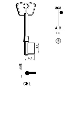 Afbeelding van Silca Klaviersleutel brass CHL