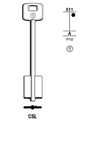 Afbeelding van Silca Klaviersleutel brass CSL