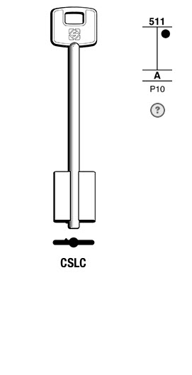 Afbeelding van Silca Klaviersleutel brass CSLC