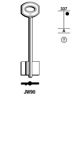 Afbeelding van Silca Klaviersleutel brass JW90