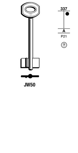 Afbeelding van Silca Klaviersleutel brass JW50