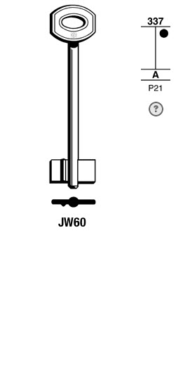 Afbeelding van Silca Klaviersleutel brass JW60