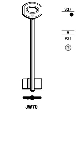 Afbeelding van Silca Klaviersleutel brass JW70