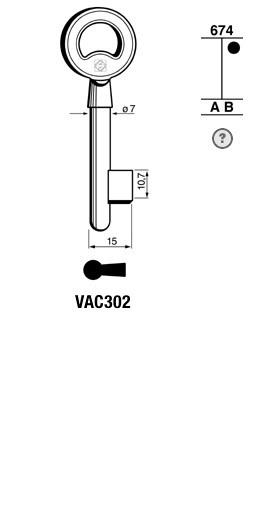 Afbeelding van Silca Klaviersleutel brass VAC302