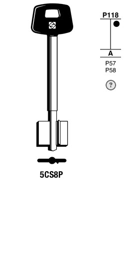 Afbeelding van Silca Klaviersleutel brass 5CS8P