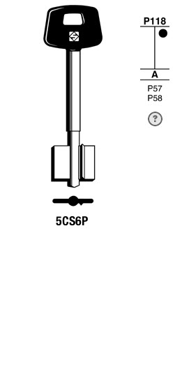 Afbeelding van Silca Klaviersleutel brass 5CS6P