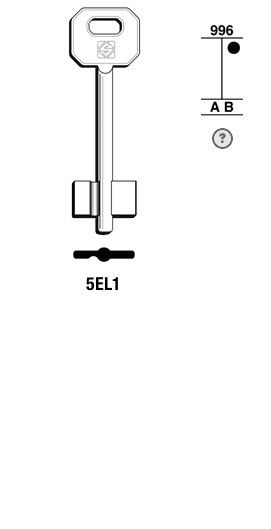 Afbeelding van Silca Klaviersleutel brass 5EL1