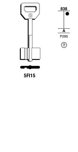 Afbeelding van Silca Klaviersleutel brass 5FI15