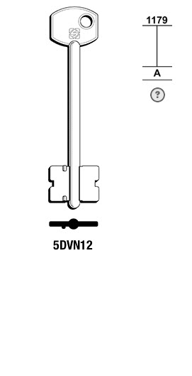 Afbeelding van Silca Klaviersleutel brass 5DVN12