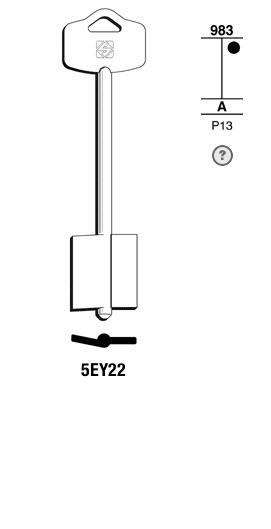 Afbeelding van Silca Klaviersleutel brass 5EY22