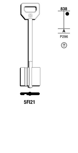 Afbeelding van Silca Klaviersleutel brass 5FI21