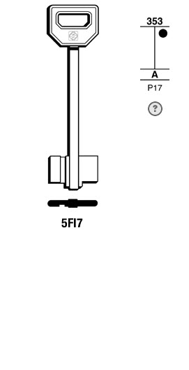 Afbeelding van Silca Klaviersleutel brass 5FI7