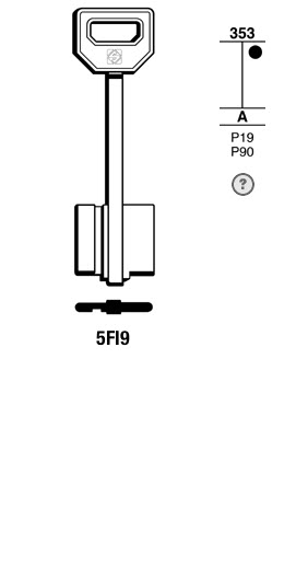 Afbeelding van Silca Klaviersleutel brass 5FI9