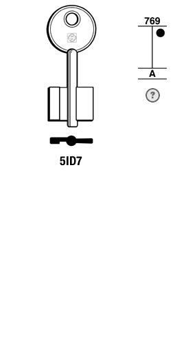 Afbeelding van Silca Klaviersleutel brass 5ID7