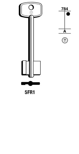 Afbeelding van Silca Klaviersleutel brass 5FR1