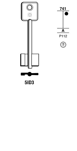 Afbeelding van Silca Klaviersleutel brass 5ID3