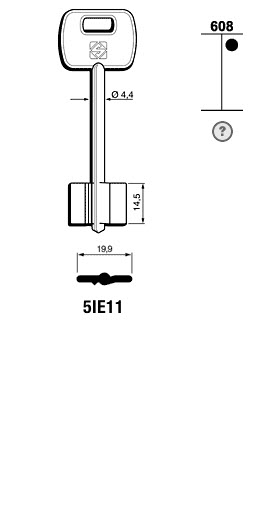 Afbeelding van Silca Klaviersleutel brass 5IE11