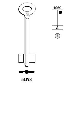 Afbeelding van Silca Klaviersleutel brass 5LW3