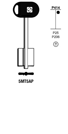 Afbeelding van Silca Klaviersleutel brass 5MT5AP