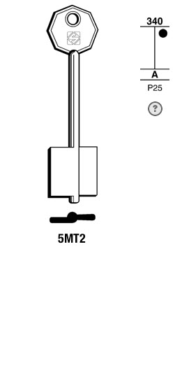 Afbeelding van Silca Klaviersleutel brass 5MT2