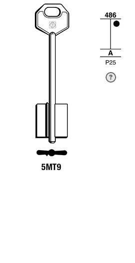 Afbeelding van Silca Klaviersleutel brass 5MT9