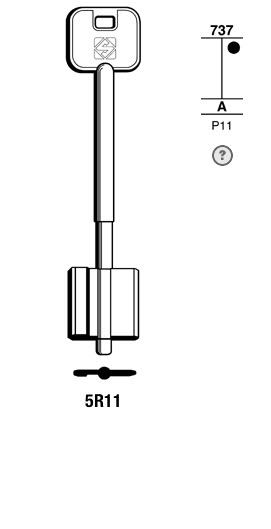 Afbeelding van Silca Klaviersleutel brass 5R11