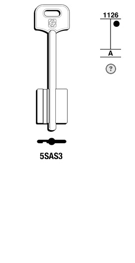 Afbeelding van Silca Klaviersleutel brass 5SAS3