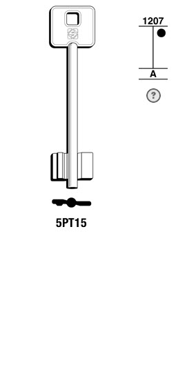 Afbeelding van Silca Klaviersleutel brass 5PT15