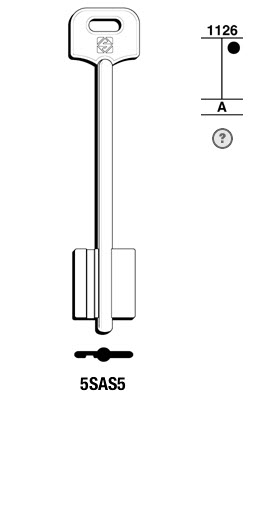 Afbeelding van Silca Klaviersleutel brass 5SAS5