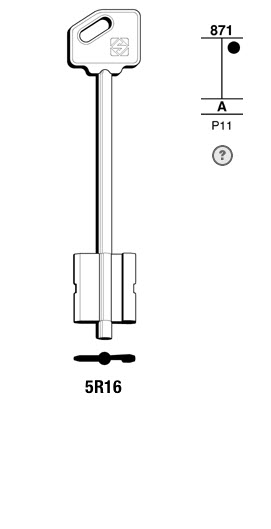 Afbeelding van Silca Klaviersleutel brass 5R16