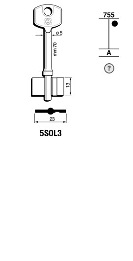 Afbeelding van Silca Klaviersleutel brass 5SOL3