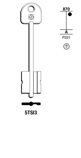 Afbeelding van Silca Klaviersleutel brass 5TSI3