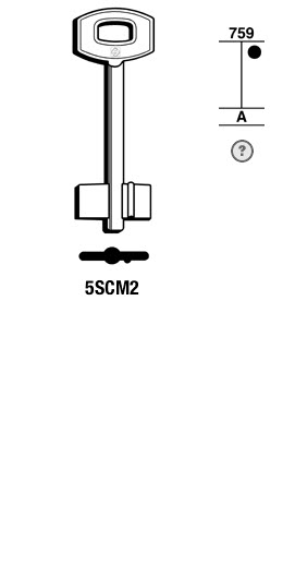 Afbeelding van Silca Klaviersleutel brass 5SCM2