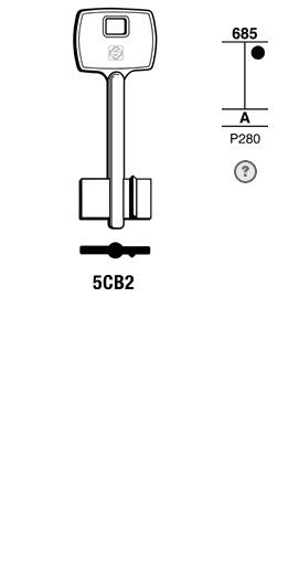 Afbeelding van Silca Klaviersleutel brass 5CB2