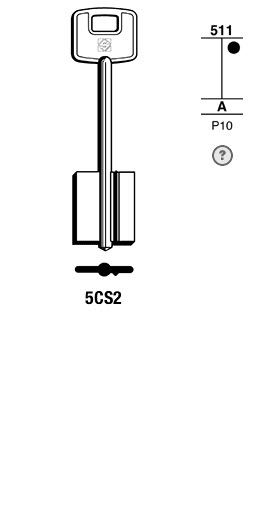 Afbeelding van Silca Klaviersleutel brass 5CS2