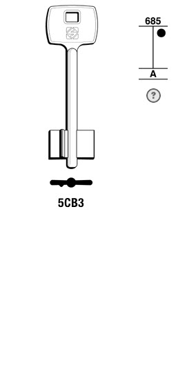 Afbeelding van Silca Klaviersleutel brass 5CB3