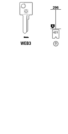 Afbeelding van Silca Cilindersleutel staal WEB3