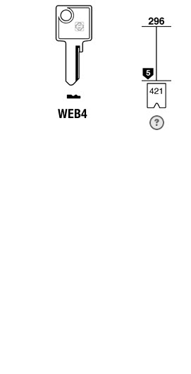 Afbeelding van Silca Cilindersleutel staal WEB4