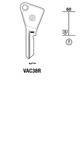 Afbeelding van Silca Cilindersleutel staal VAC38R