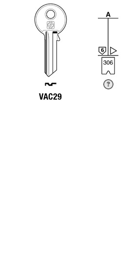Afbeelding van Silca Cilindersleutel staal VAC29